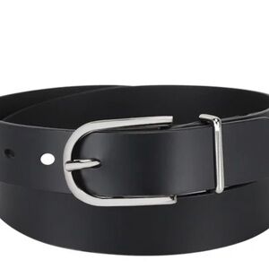 Sam Edelman Black Leather Belt size S 4-6 new in box , box has some distress
